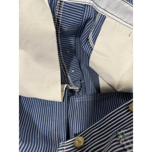Big Smith Overalls 1960s Vintage Blue and White Stripe NWT 33x32 - Picture 12 of 14